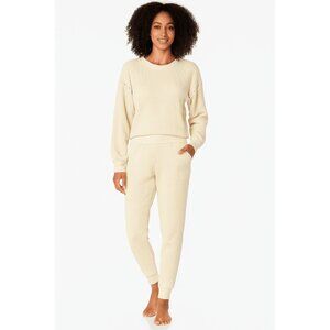 PJ Salvage Women's Stone Ivory Loungewear Cross Stitch Casuals Pajama Set